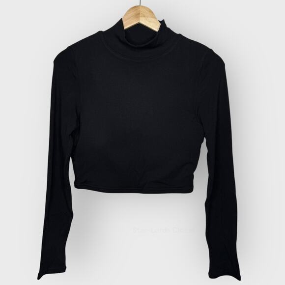 Klassy Network Turtleneck Crop Top | Small | Black Long Sleeve Holiday Sexy - Picture 1 of 8